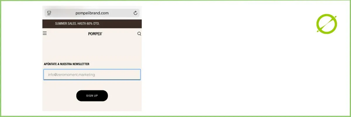 Crear campañas de email marketing ejemplo pompaii automatización | ZeroMoment