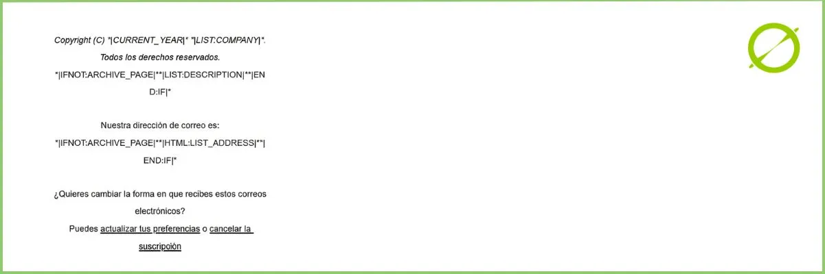Footer plantillas en Mailchimp | ZeroMoment