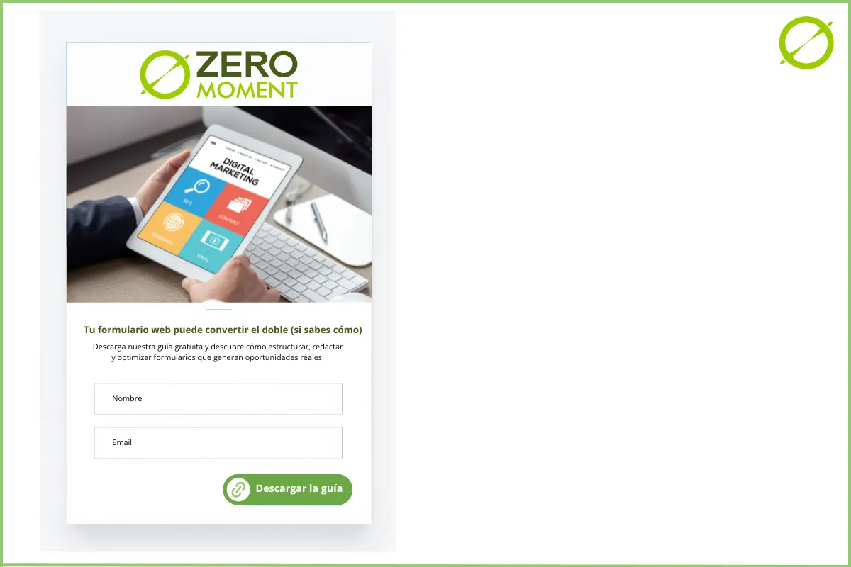 Formularios web - descarga guía | ZeroMoment