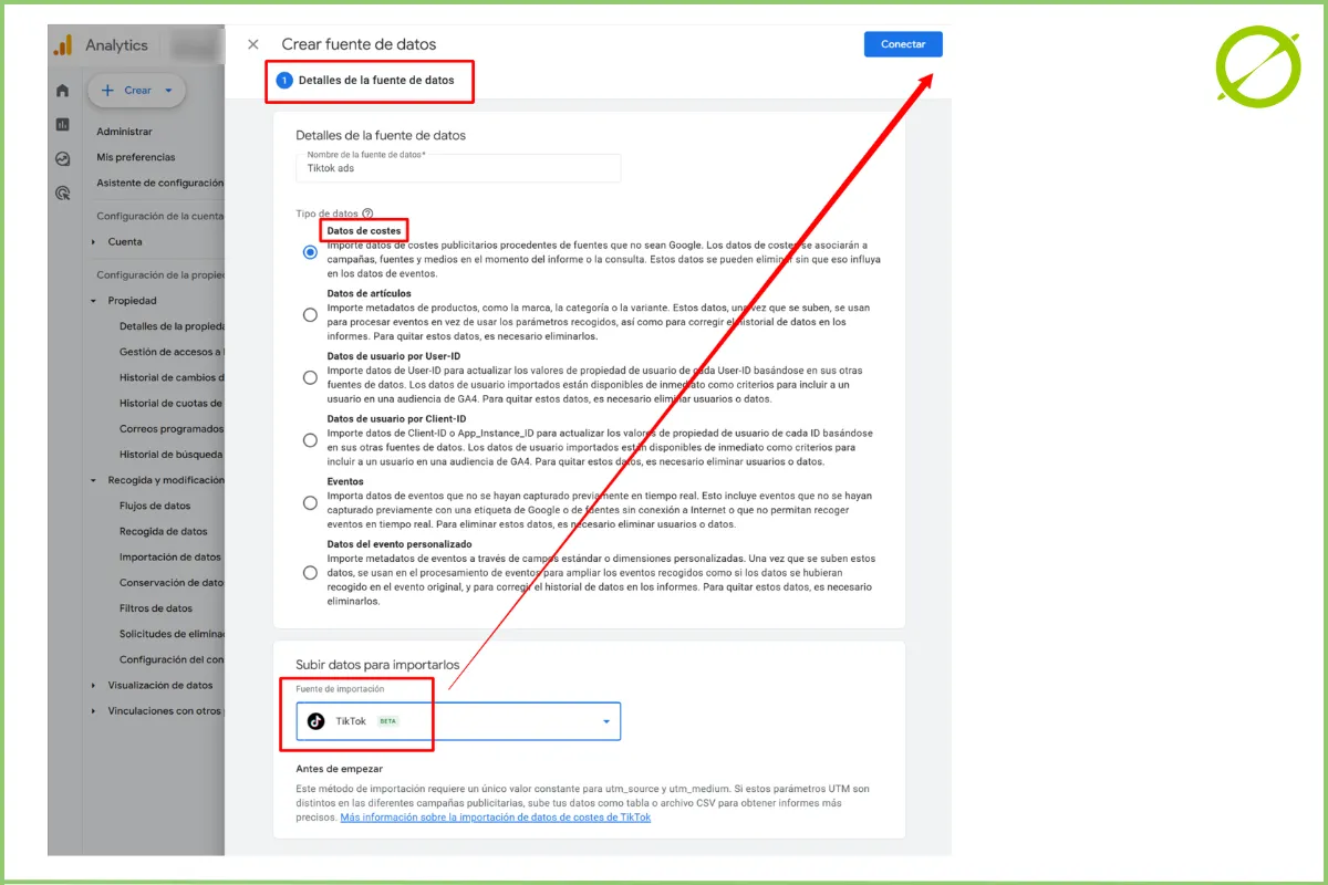 Importar datos a GA4 - Tiktok Ads - | ZeroMoment