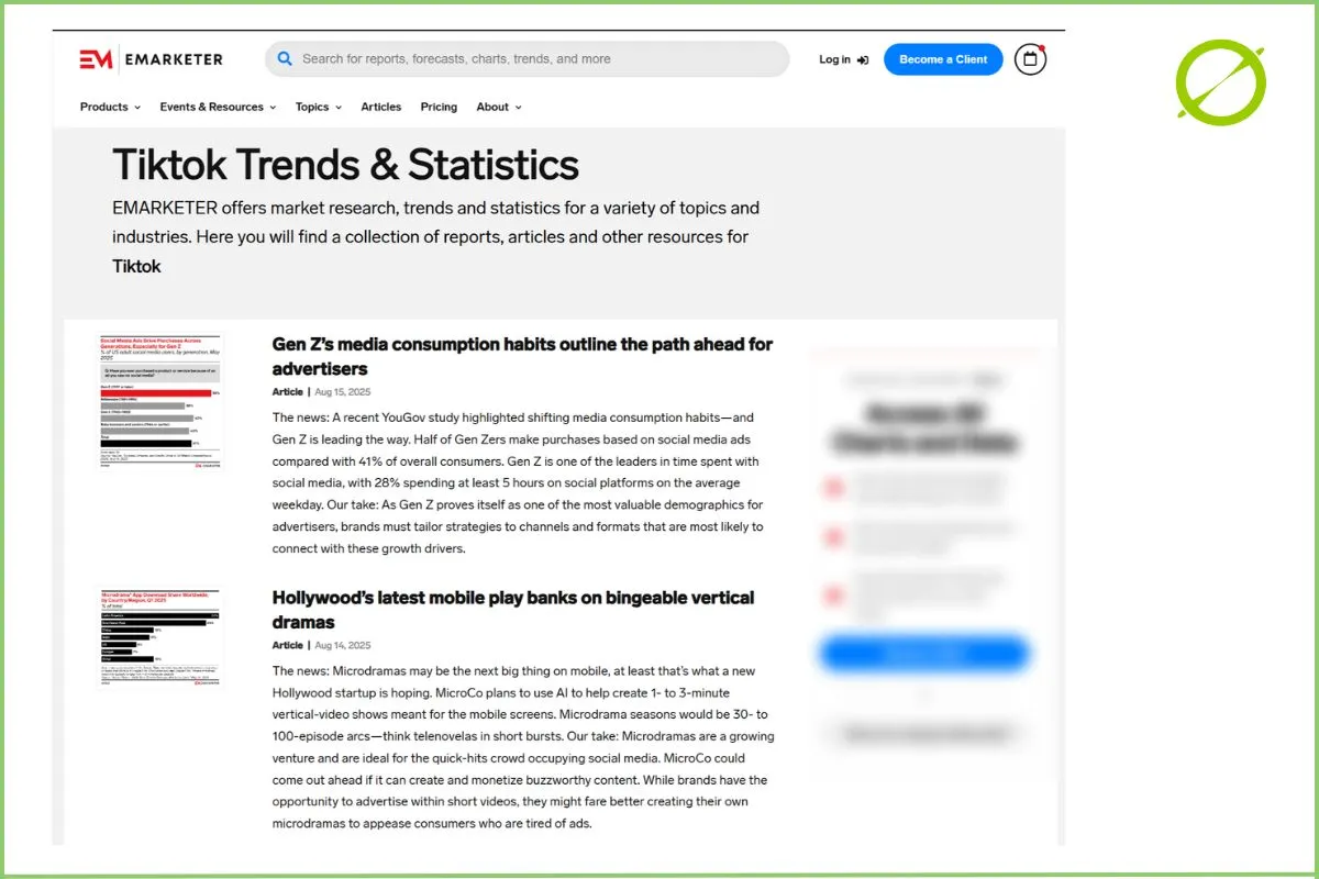 Informes sobre la evolución de Tiktok en Emarketer | ZeroMoment