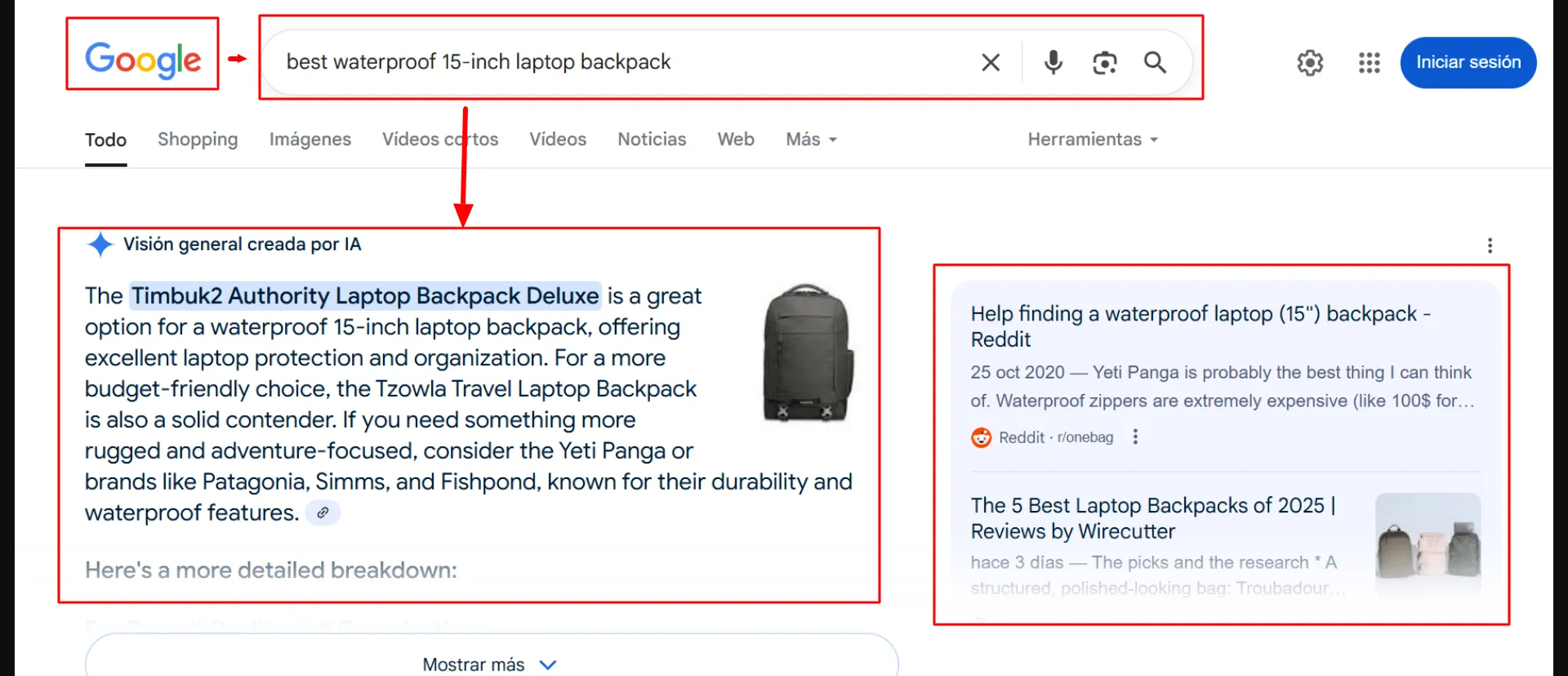 Optimizar fichas de producto ejemplo búsqueda | ZeroMoment