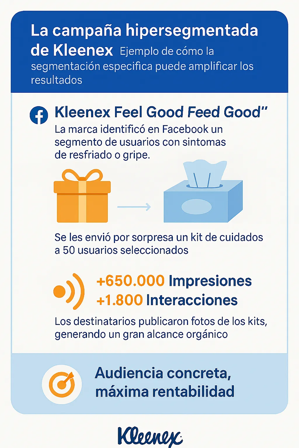 Segmentar en redes sociales Kleenex campaña hipersegmentada | ZeroMoment