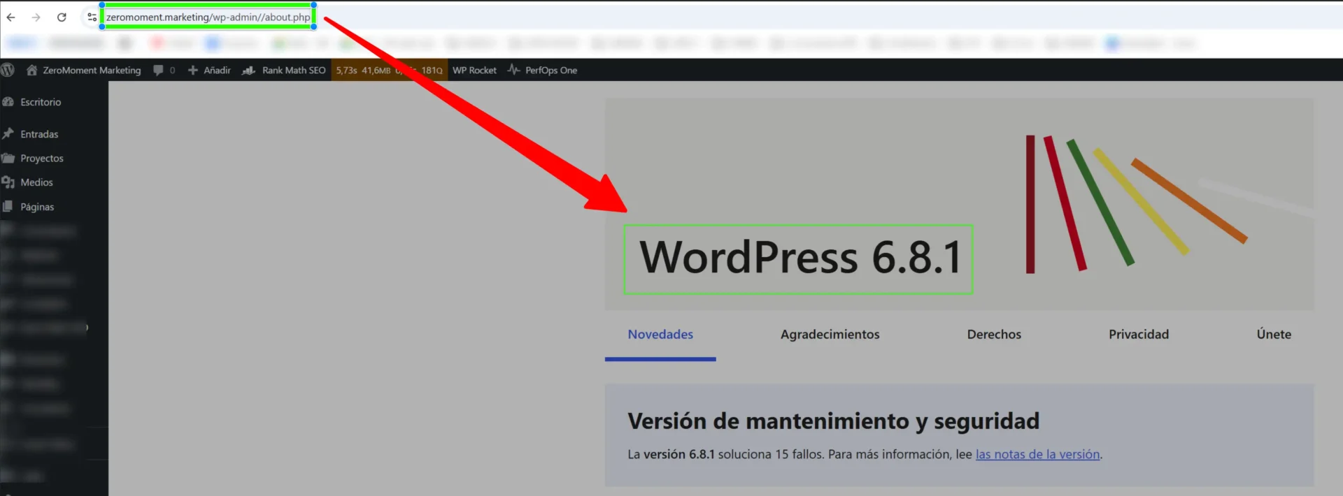 Versión de Wordpres | ZeroMoment