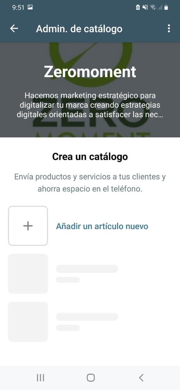 WhatsApp Business: catálogo de productos